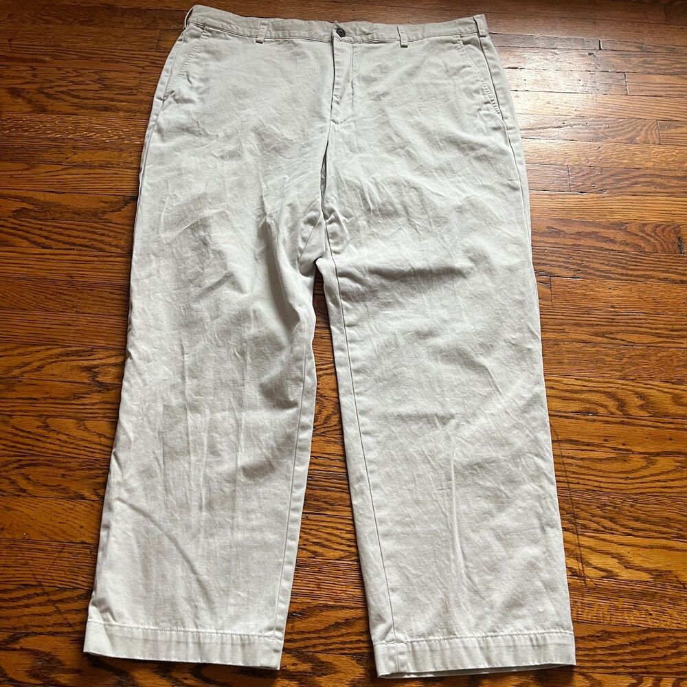 Brooks Brothers 346 Clark Khakis Men's W42 L30 Flat Front Chino Pants Beige